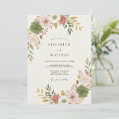Invitation Mariage de Succulentes Bio Rose Poussiéreuse (Debout devant)