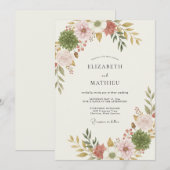 Invitation Mariage de Succulentes Bio Rose Poussiéreuse (Devant / Derrière)