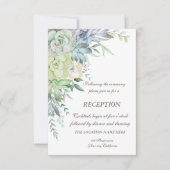 Invitation Mariage de succulentes de désert à l'aquarelle et (Devant)