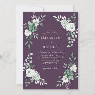 Invitation Mariage de Succulentes Gracieuses au Plum