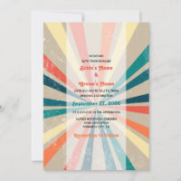 Mariage de Sunburst Arc-en-ciel coloré rétro