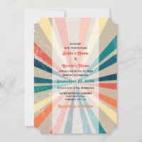 Mariage de Sunburst Arc-en-ciel coloré rétro