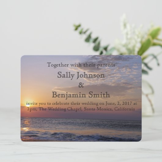 Invitation Mariage de Sunrise Beach (Debout devant)