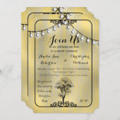 Invitation Mariage de Sunset à chaîne de lumière rustique Was (Devant / Derrière)