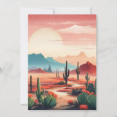 Invitation Mariage de Sunset Boho Desert Cactus (Dos)