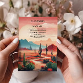 Invitation Mariage de Sunset Boho Desert Cactus