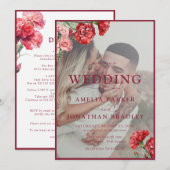 Invitation Mariage de superposition de script d'aquarelle flo (Devant / Derrière)
