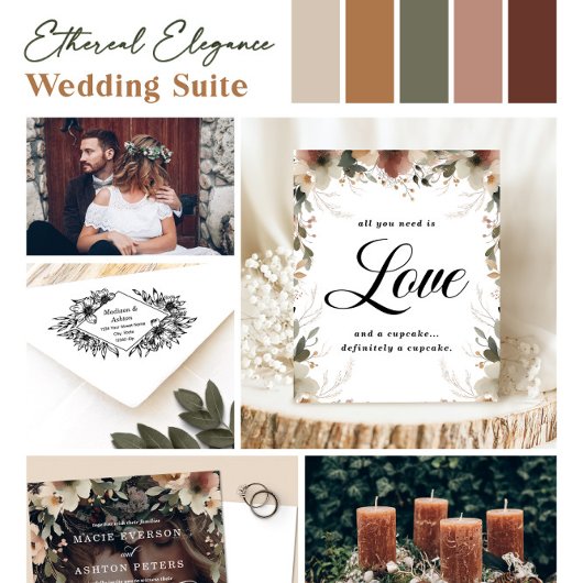 Invitation Mariage de superposition d'image Rustique Floral C