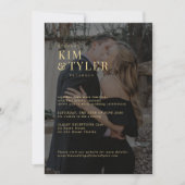 Invitation Mariage de superposition d'or photo transparent mo (Devant)