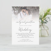 Invitation Mariage de superposition photo de code QR de scrip (Debout devant)
