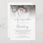 Invitation Mariage de superposition photo de code QR de scrip (Devant / Derrière)