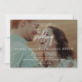 Invitation Mariage de superposition photo horizontale lunaire (Devant)