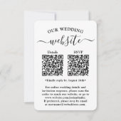 Invitation Mariage de superposition photo tout-en-un QR petit (Dos)