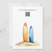 Invitation Mariage de surf aquarelle (Dos)