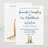 Invitation Mariage de surf aquarelle (Devant / Derrière)