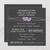 Invitation Mariage de tableau de bord à deux coeurs (Devant / Derrière)