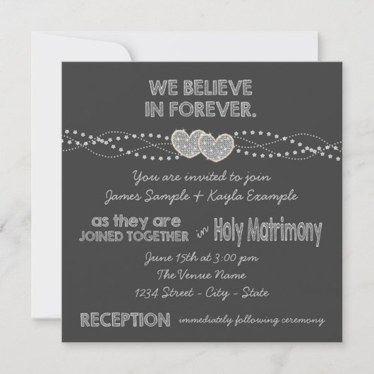 Invitation Mariage de tableau de bord à deux coeurs (Devant)