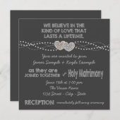 Invitation Mariage de tableau de bord à deux coeurs (Devant / Derrière)