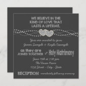 Invitation Mariage de tableau de bord à deux coeurs (Devant / Derrière)