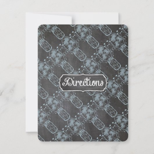 Invitation Mariage de tableau de bord bleu rustique Mason Jar (Devant)