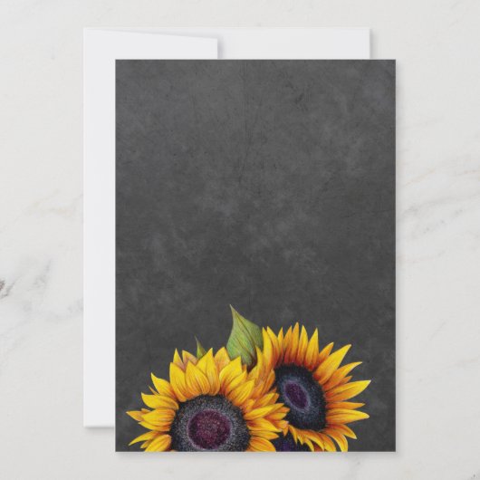 Invitation Mariage de tableau de bord de tournesol rustique é (Dos)