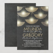 Invitation Mariage de tableau de bord des lumières et des par (Devant / Derrière)