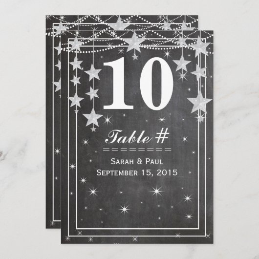 Invitation Mariage de tableau de bord moderne n° de tableau (Devant / Derrière)