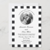 Invitation Mariage de tableau de bord noir et blanc élégant (Devant)