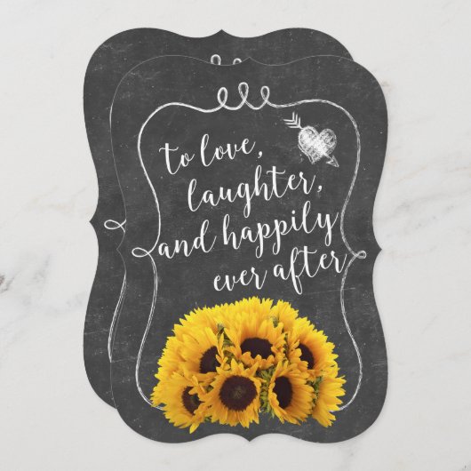 Invitation Mariage de tableau de bord rustique (Devant / Derrière)