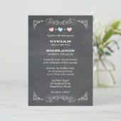Invitation Mariage de tableau de bord simple classique (Debout devant)