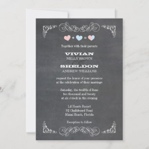 Invitation Mariage de tableau de bord simple classique
