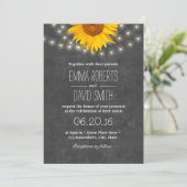 Invitation Mariage de tableau de bord tournesol et cordes (Debout devant)