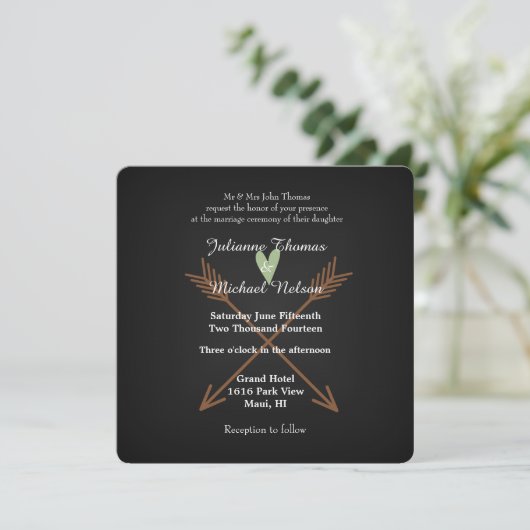 Invitation Mariage de tableau noir (Debout devant)