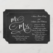 Invitation mariage de tableau noir (Devant / Derrière)