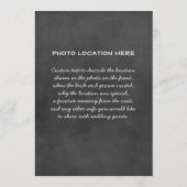 Invitation Mariage de tableau noir rustique Numéro de tableau (Dos)