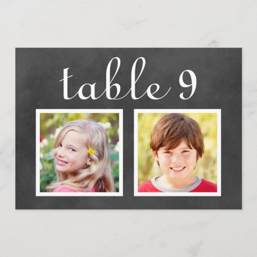 Invitation Mariage de tableau noir rustique Numéro de tableau (Devant)