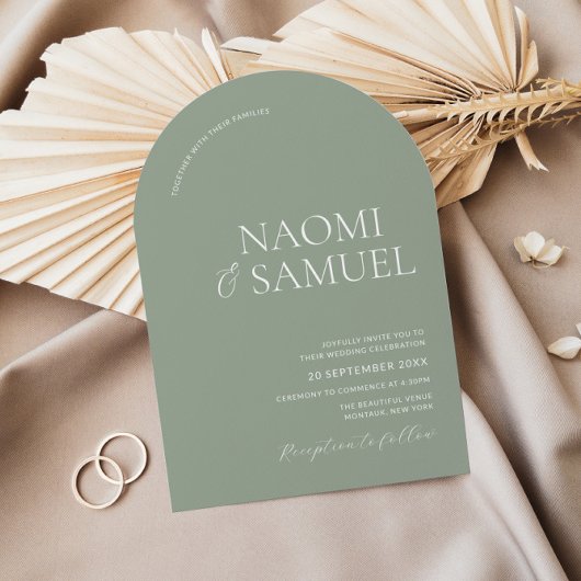 Invitation Mariage de taille d'arche des noms en gras moderne