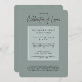 Invitation Mariage De Taille Minimale Célébration De L'Amour (Devant / Derrière)
