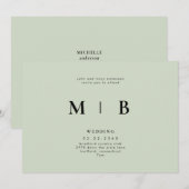 Invitation Mariage de taille monographique élégant et simple (Devant / Derrière)