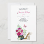 Invitation Mariage de talons de bouquet fleuri (Devant)