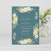 Invitation Mariage de teinte radiante sarcelle et nature (Debout devant)