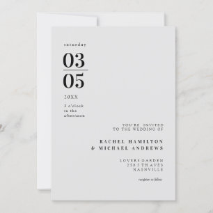 Invitation Mariage de tendance minimal en gras