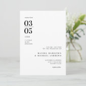 Invitation Mariage de tendance minimal en gras (Debout devant)