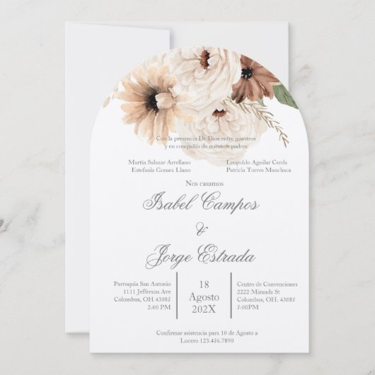 Invitation Mariage de terracota Boho (Devant)