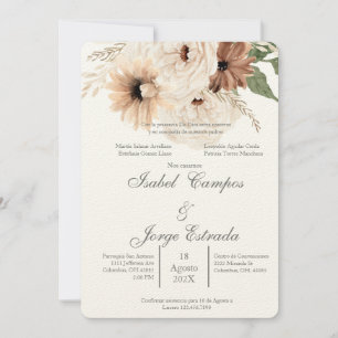 Invitation Mariage de terracota Boho