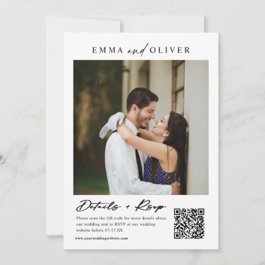 Invitation Mariage de Terracotta Boho moderne Photo QR Code (Dos)