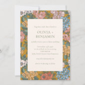 Invitation Mariage de terre jaune boho moderne Floral Mustard (Devant)
