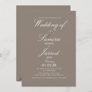 Invitation Mariage de terre minimaliste Plante de coton