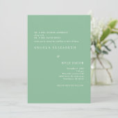 Invitation Mariage de texte blanc vert d'été simple et élégan (Debout devant)