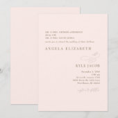 Invitation Mariage de texte Blush Gold simple et élégant (Devant / Derrière)